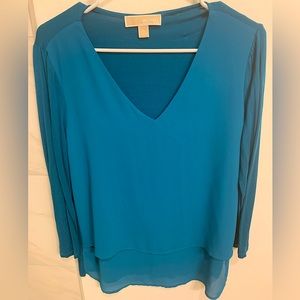 Micheal Kors Teal Blouse- Size XS - Condition Like New | Gorgeous + Flattering